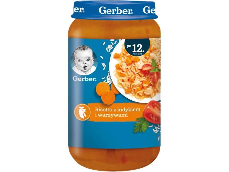 GERBER JUNIOR obiadek risotto z indykiem i warzywami po 12 miesiącu, 250 g