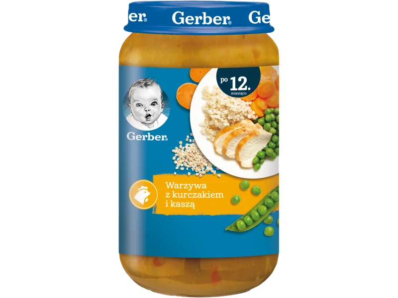 GERBER JUNIOR obiadek warzywa z kurczakiem i kaszą, 250 g