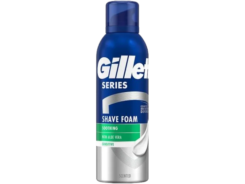 Gillette Series Łagodząca pianka do golenia z aloesem, 200 ml