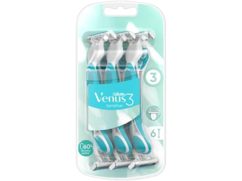 Gillette Venus 3 Sensitive, maszynka do golenia, 6 szt.