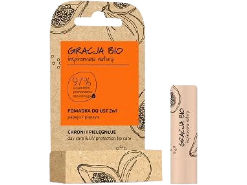 Gracja Bio pomadka do ust 2w1 papaja, 5 g