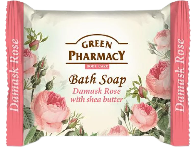 GREEN PHARMACY Mydło w kostce Róża damasceńska i masło shea, 100 g