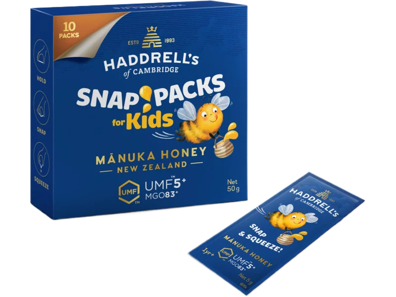 Haddrell’s Manuka Snap Pack Kids UMF 5+ MGO83+, saszetki, 50 szt.