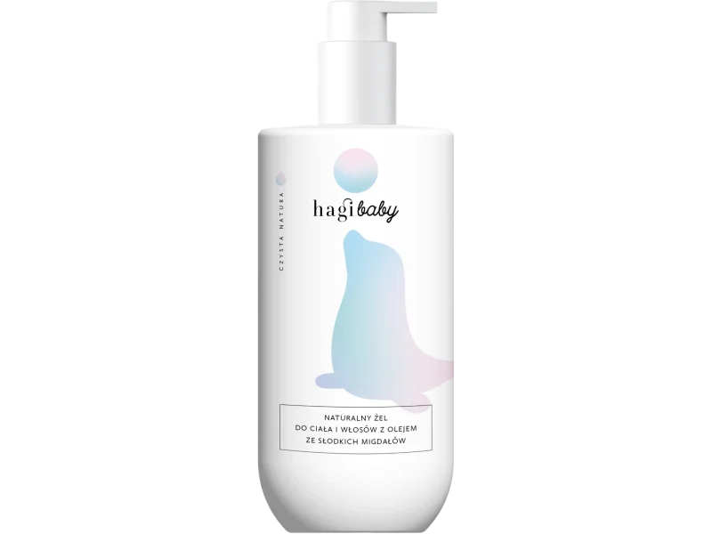 Hagi Baby naturalny żel do ciała i włosów z olejem ze słodkich migdałów, 250 ml