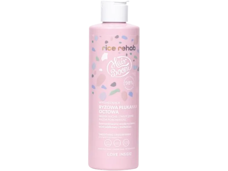 HairBoom Rice Rehab wygładzająca ryżowa płukanka octowa, płyn, 200 ml