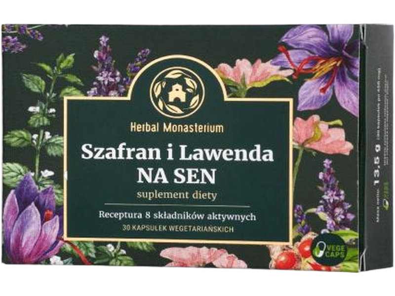 Herbal Monasterium szafran i lawenda na sen, kapsułki, 30 kaps.
