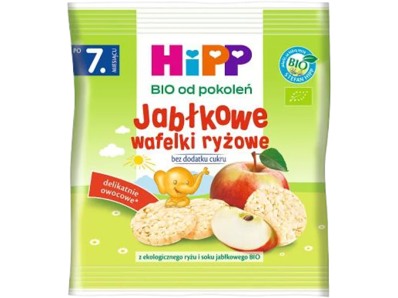 HIPP BIO Jabłkowe wafelki ryżowe po 7 m-cu, 30 g