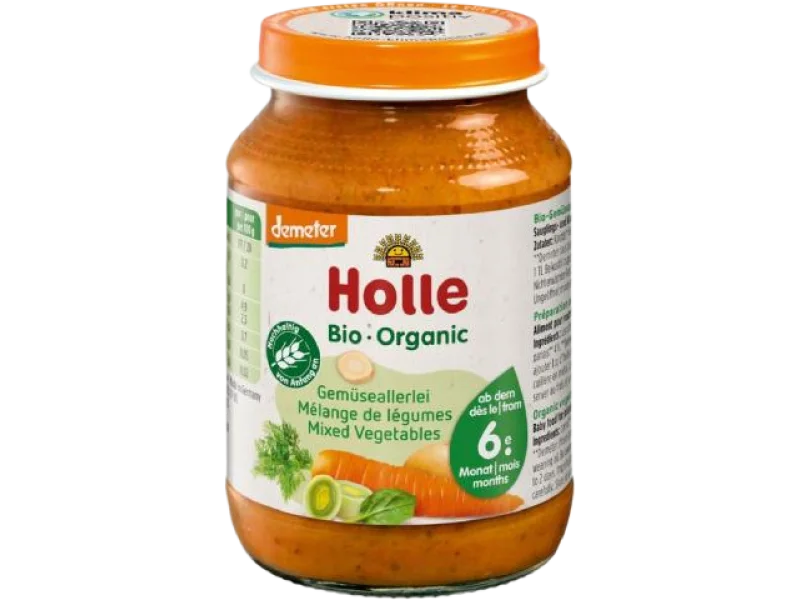 HOLLE Bio Danie dla niemowląt Mix Warzywny Puree, 190 g