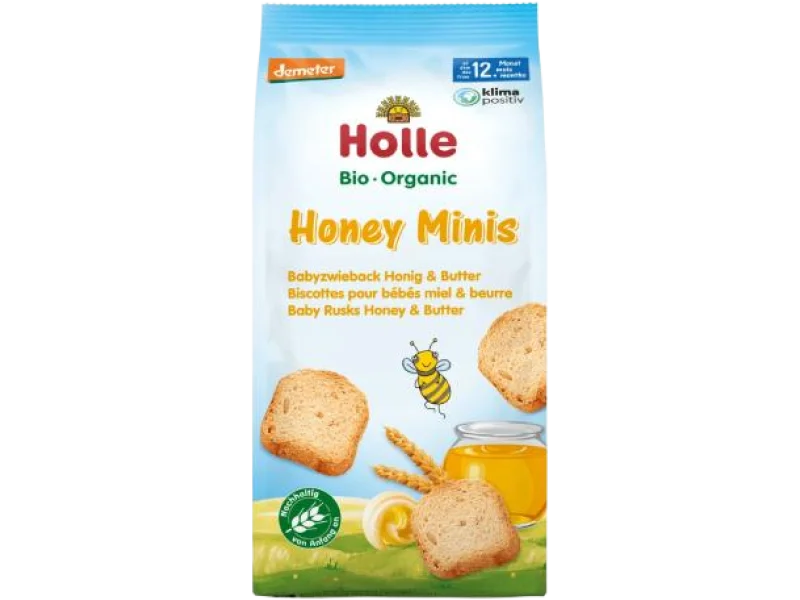 HOLLE Bio Mini sucharki z miodem i masłem, 100 g