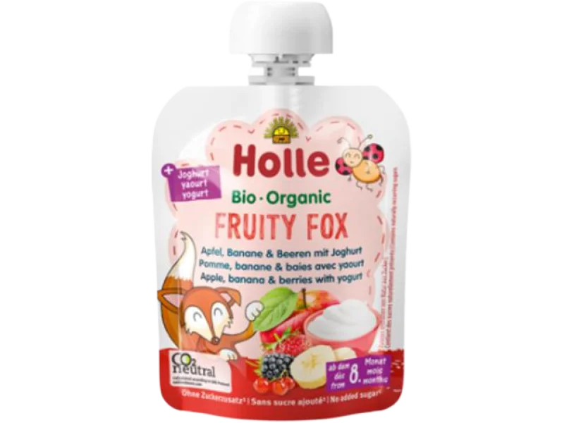 Holle Bio mus owocowy z jogurtem owocowy lisek, 85 g