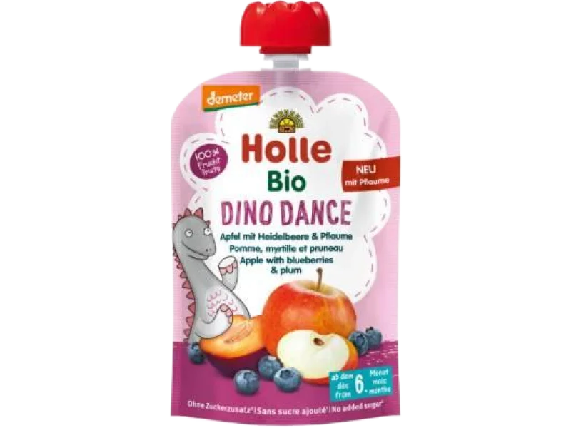 Holle Bio Organic Mus owocowy jabłko z jagodą i śliwka, 100 g