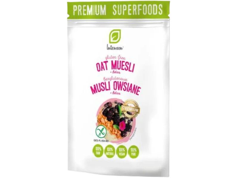 INTENSON Bezglutenowe musli owsiane + Detox, produkt sypki, 200 g