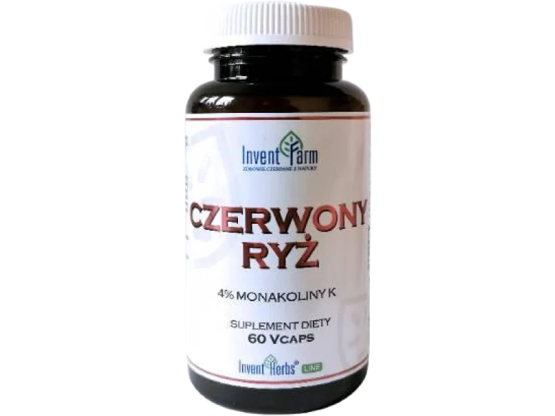 Invent Farm Czerwony Ryż 4% Monakoliny K, kapsułki, 2,90 mg, 60 kaps.