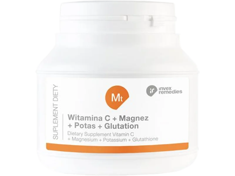Invex Remedies Witamina C + magnez + potas + glutation, proszek, 450 g