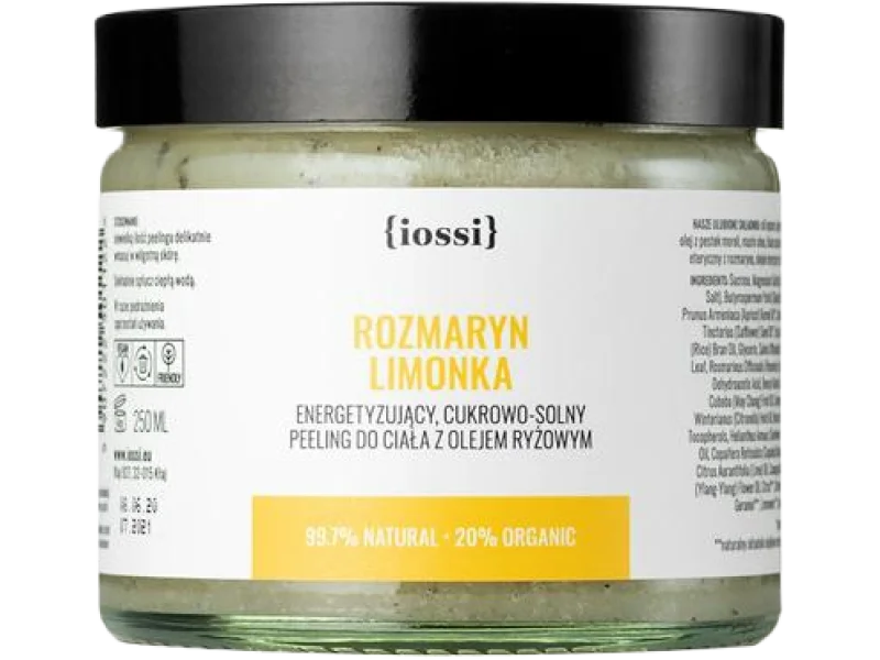 Iossi rozmaryn limonka energetyzujący cukrowo-solny peeling do ciała, 250 ml