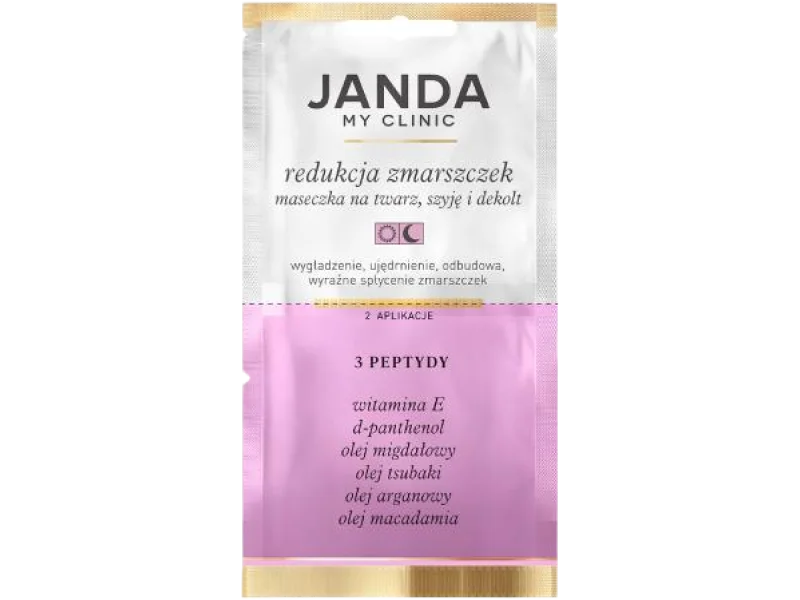 JANDA My Clinic Redukcja zmarszczek Maseczka na twarz, szyję i dekolt, 3 Peptydy, maska, 8 ml