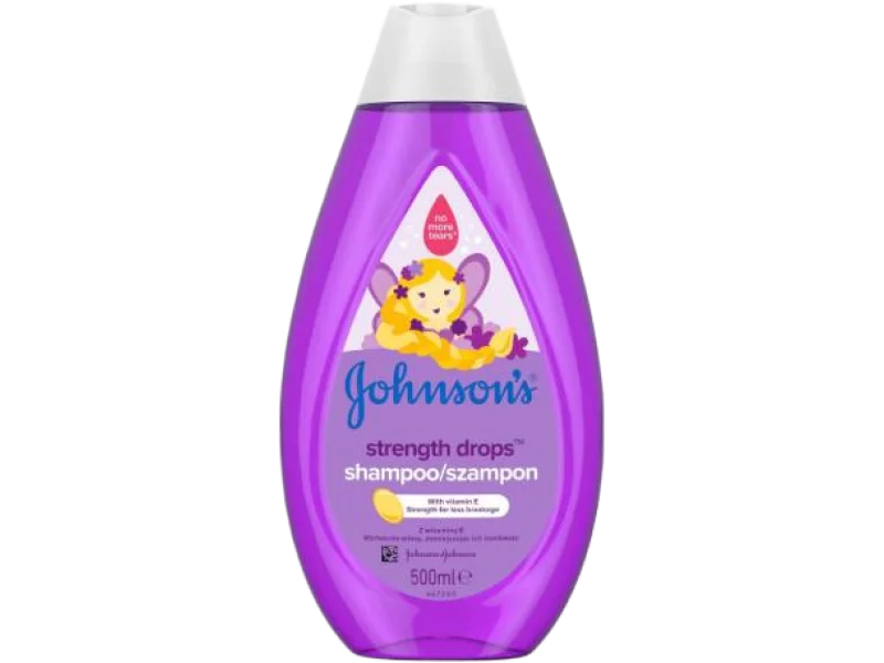 JOHNSON’S Strength Drops Szampon do włosów dla dzieci z witaminą E, 500 ml