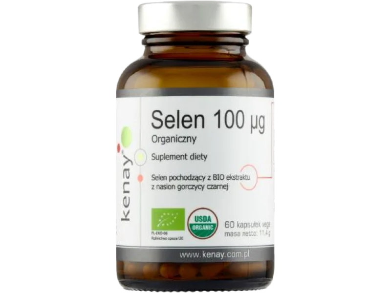 Kenay Selen Organiczny, kapsułki, 100 mcg, 60 kaps.