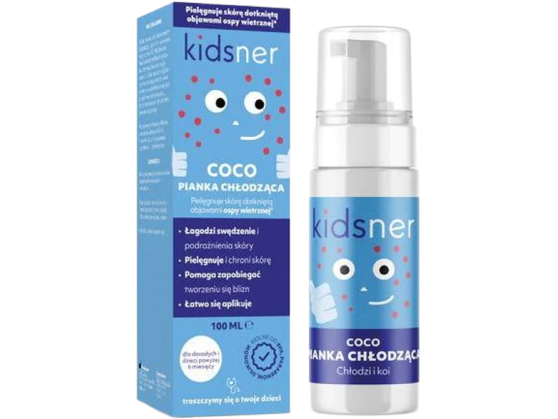 Kidsner Coco Pianka Chłodząca Do Skóry Z Objawami Ospy Wietrznej, 100 ml