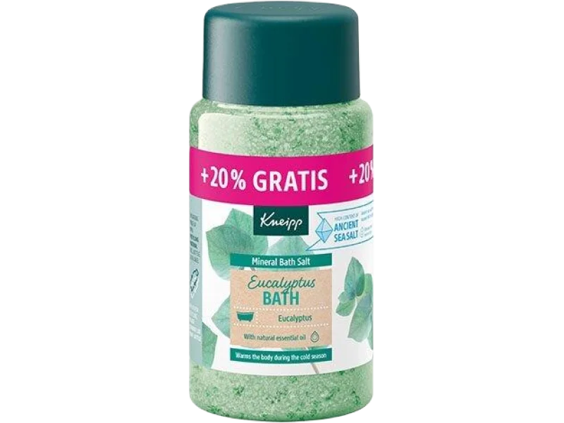 Kneipp Kryształki do kąpieli z soli mineralnej eukaliptus bath, sól lecznicza, 600 g
