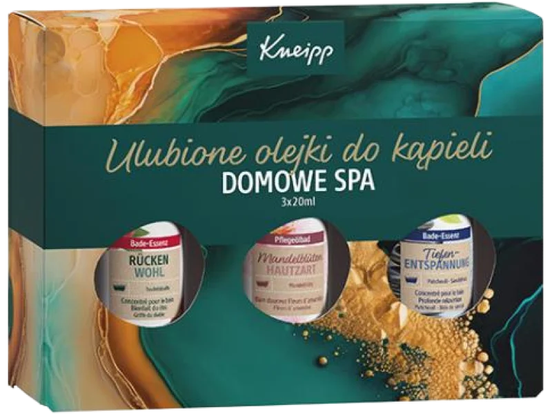 KNEIPP Zestaw olejków do kąpieli: Czarci pazur, Kwiat migdału, Paczula i drzewo sandałowe, olejek, 3x20ml ml