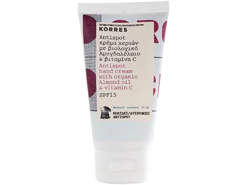 Korres krem do rąk z organicznym olejkiem migdałowym i witaminą C SPF 15, 75 ml
