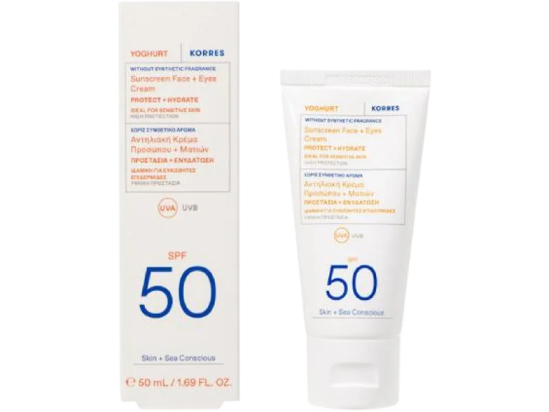 KORRES YOGHURT Krem-żel ochronny do twarzy i oczu SPF50, kremożel, 50 ml