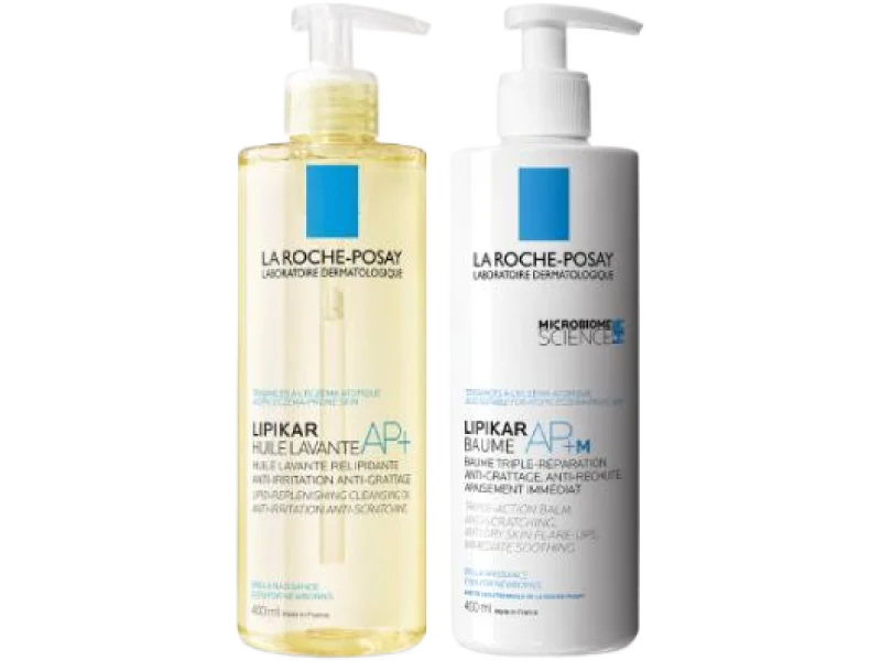 LA ROCHE-POSAY LIPIKAR Zestaw do skóry suchej, olejek,balsam, 400 ml