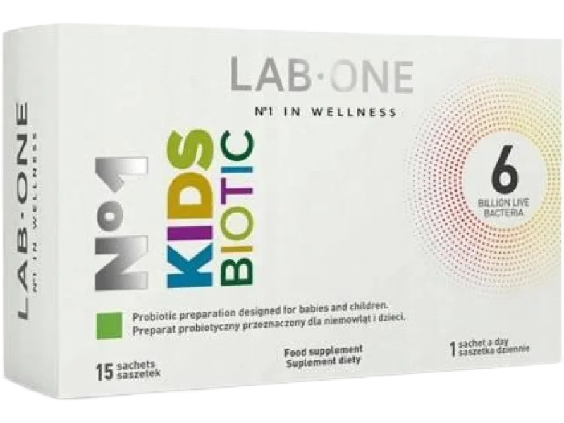 LAB ONE KidsBiotic, saszetki, 6 mld CFU, 15 szt.