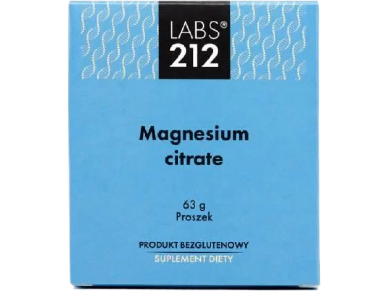LABS212 Magnesium Citrate Cytrynian magnezu, proszek, 135 mg, 63 g
