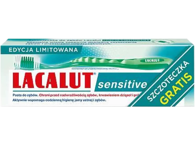 Lacalut Sensitive Pasta do zębów + Szczoteczka miękka zielona, 75 ml