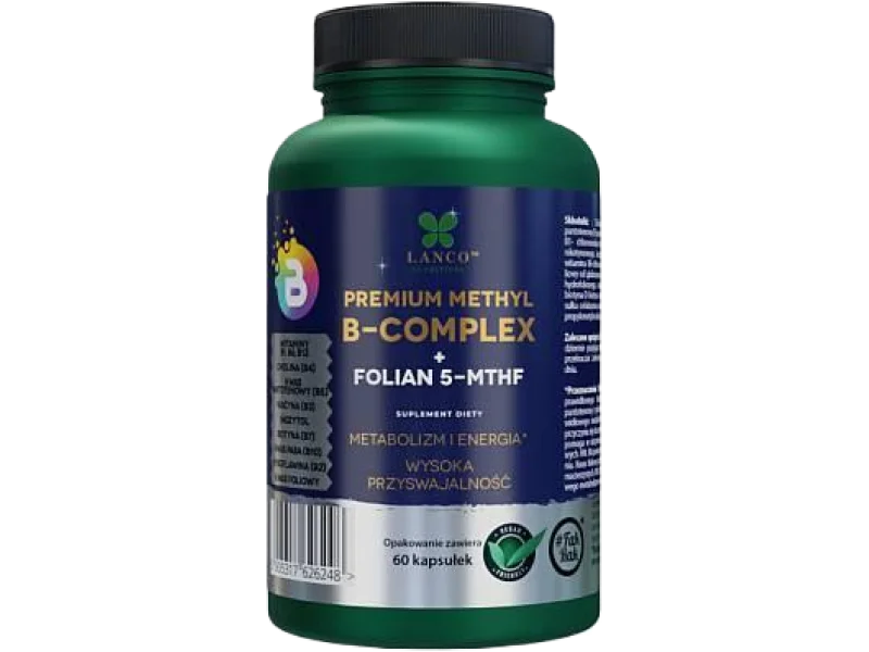 LANCO NUTRITIONS B-Complex Premium + kwas foliowy, kapsułki, 60 kaps.