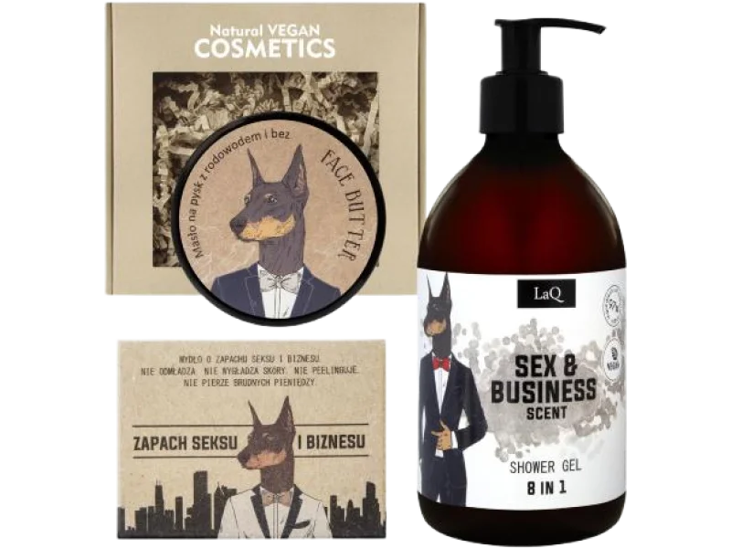 LaQ Zestaw prezentowy Doberman, żel + masło + mydło,  szt.