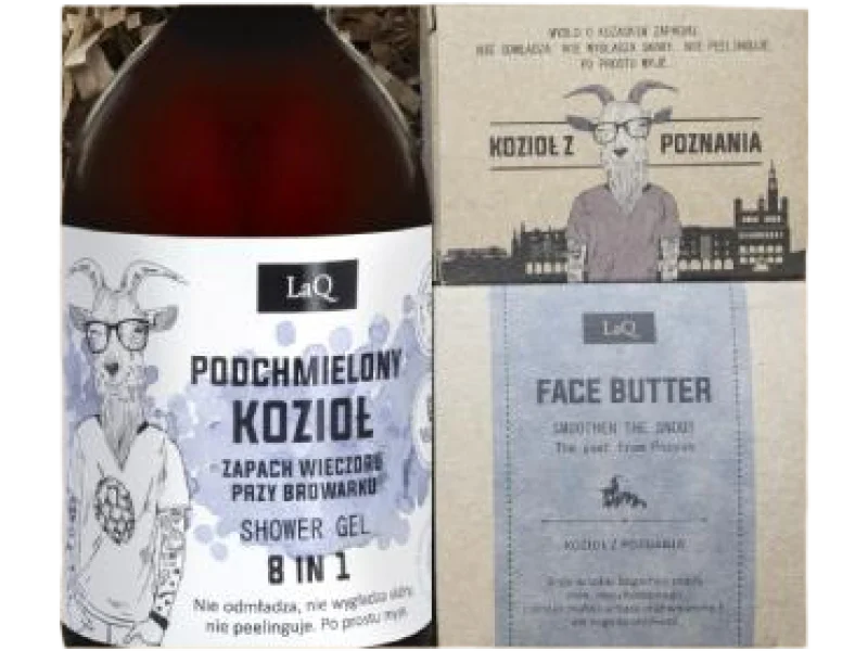 LaQ Zestaw prezentowy Podchmielony Kozioł, 500ml + 50ml + 85g ml