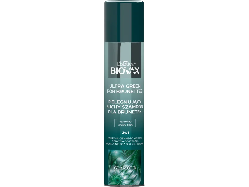 L’biotica Biovax Glamour Ultra Green for Brunettes, suchy szampon, 200 ml