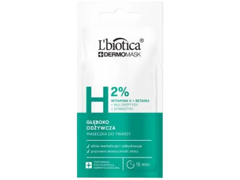 L’BIOTICA Dermomask głęboko odżywcza maska z witaminą H, 8 ml
