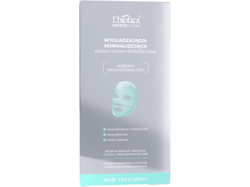 L’BIOTICA Estetic Clinic Acid Treatment Wygładzająco-normalizująca dermo-maska hydrożelowa, 23 ml