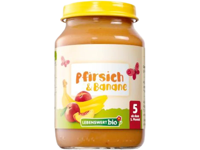 LEBENSWERT Bio deser brzoskwinia i banan, 190 g
