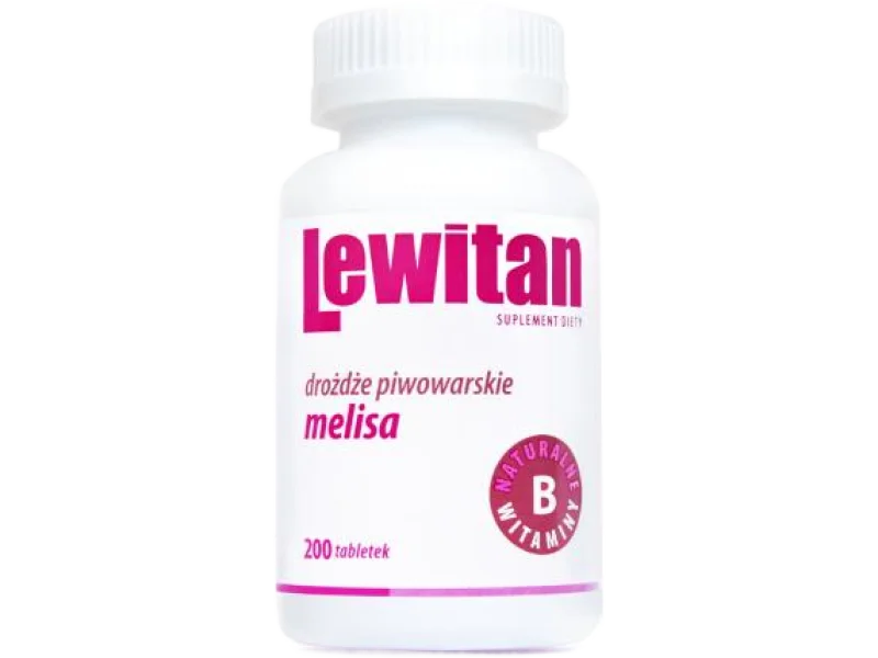 LEWITAN drożdże piwowarskie z melisą, tabletki, 200 tabl.