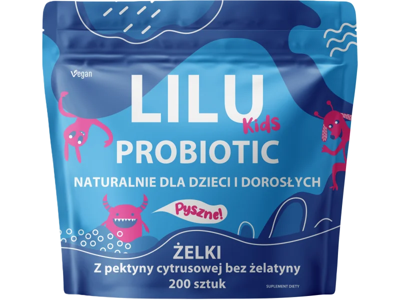 Lilu Kids Probiotic, smak jeżynowy, żelki, 200 szt.
