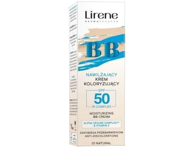 Lirene BB nawilżający krem koloryzujący SPF50 01 natural, 30 ml