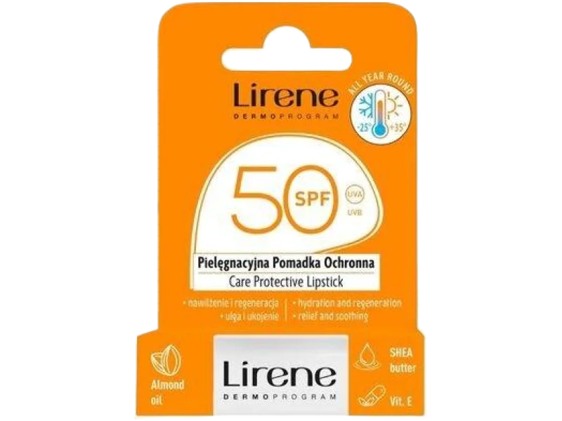 Lirene pielęgnacyjna pomadka ochronna do ust SPF 50, 4,6 g