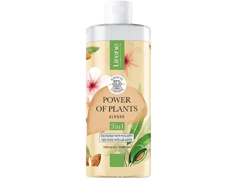 Lirene Power of Plants migdał dwufazowy płyn micelarny 3w1, 400 ml