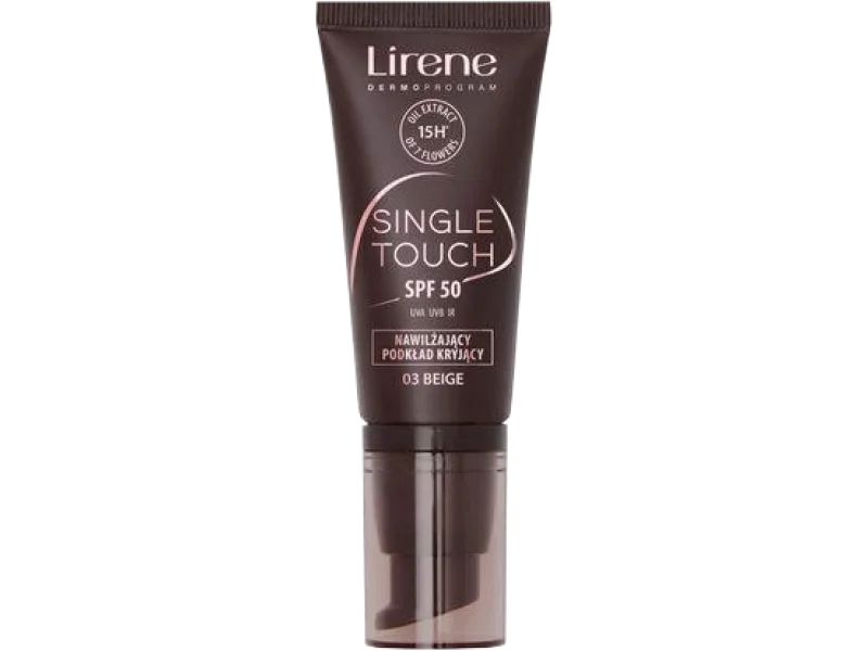 Lirene Single Touch nawilżający podkład kryjący SPF 50 beige 03, krem, 30 ml