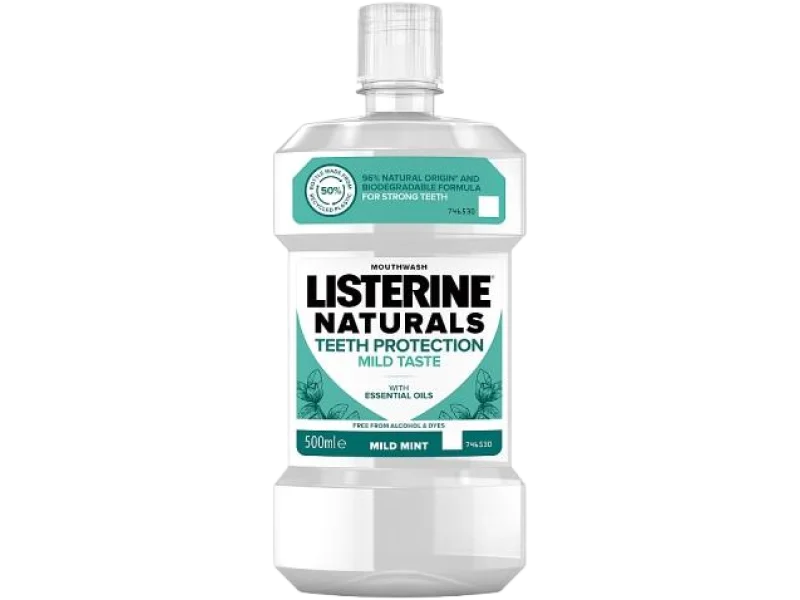 LISTERINE Naturals Teeth Protection Płyn do płukania jamy ustnej, płyn do jamy ustnej, 220 ppm, 500 ml