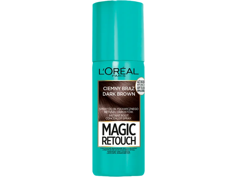 L’Oreal Paris Magic Retouch spray do błyskawicznego retuszu odrostów, ciemny brąz, 75 ml
