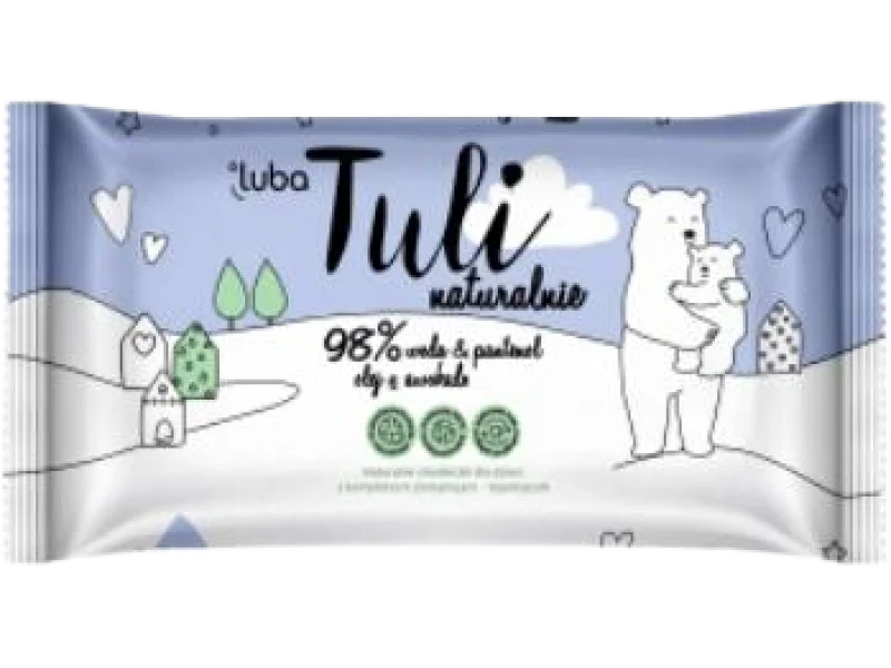 LUBA Tuli Chusteczki nawilżane dla dzieci z wodą, pantenolem i awokado, 50 szt.