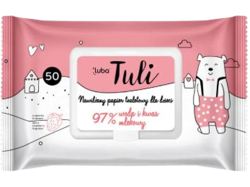 Luba Tuli, nawilżany papier toaletowy, chusteczki, 50 szt.