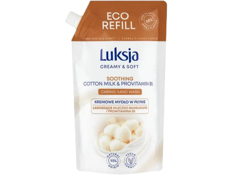 Luksja Creamy & Soft kremowe mydło w płynie mleczko bawełniane i prowitamina B5, 500 ml