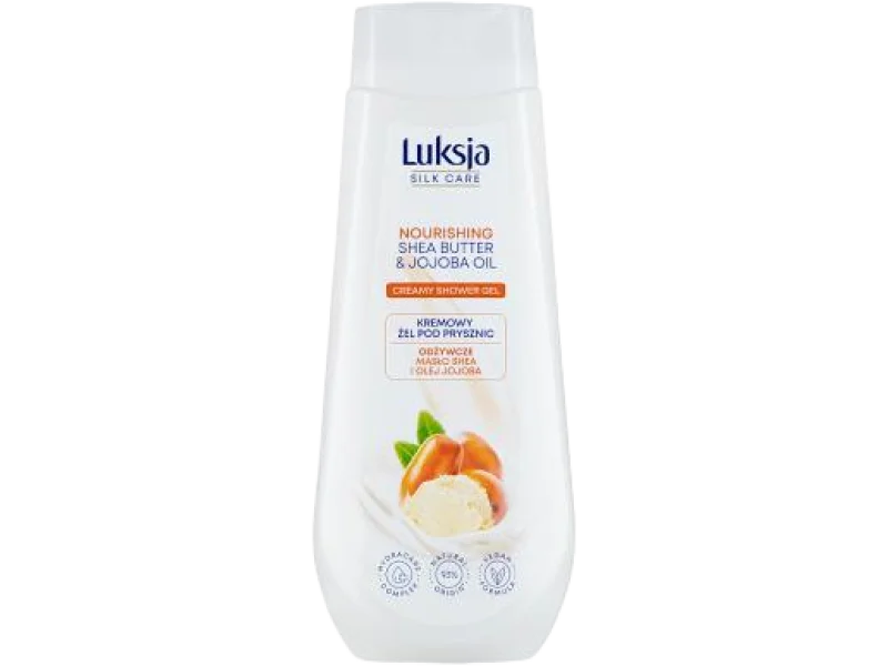 Luksja Silk Care kremowy żel pod prysznic masło shea i olej jojoba, żel na skórę, 500 ml